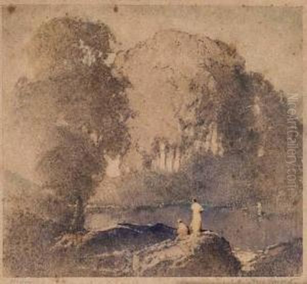 By The Pond Oil Painting by Thomas Balfour Garrett