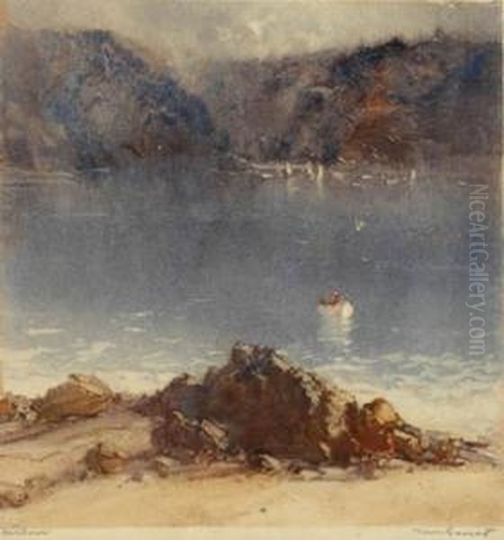 Harbour Oil Painting by Tom Garrett