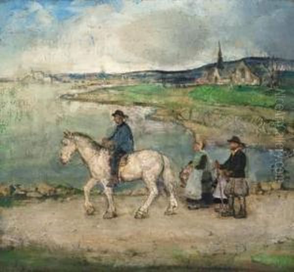 Landschap In Bretagne Oil Painting by Emiel Gastemans