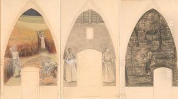 Serie Di Dieci Cartoni Oil Painting by Pietro Gaudenzi