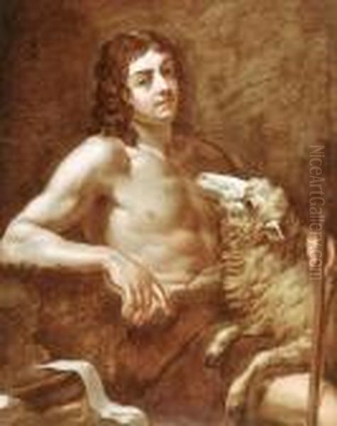 Saint John The Baptist Oil Painting by Giovanni Battista (Baciccio) Gaulli