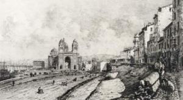 La Nouvelle Cathedrale De Marseille Oil Painting by Lucien Marcelin Gautier