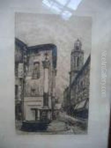 Place Des Quart D'heurea Aix Oil Painting by Lucien Marcelin Gautier