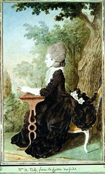 Comtesse de Thelis Oil Painting by Louis Carrogis Carmontelle