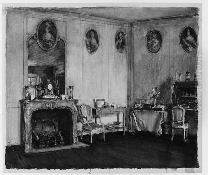 Interior Oil Painting by Walter Gay