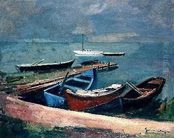 Am Chiemsee Oil Painting by Otto Geigenberger