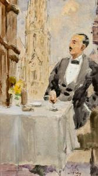 Ein Herr Und Eine Dame Oil Painting by Johann Nepomuk Geller