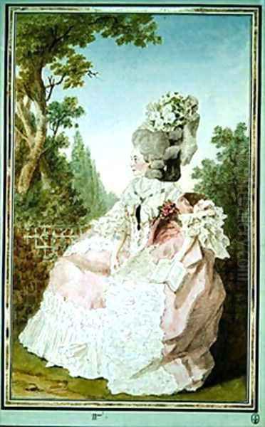 Unknown Woman 2 Oil Painting by Louis Carrogis Carmontelle