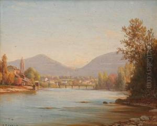 Bord De L'arve Etmont-blanc Oil Painting by Jean Philippe George-Juillard
