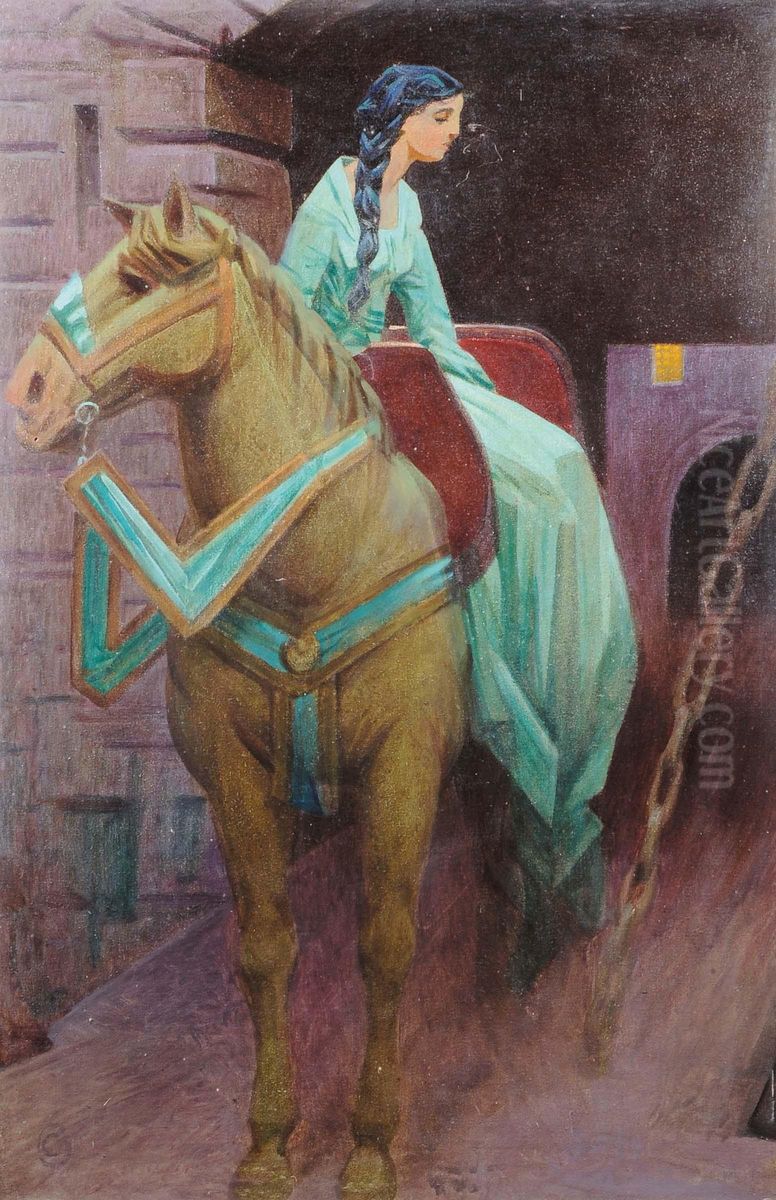 Giovanna D'arco Oil Painting by Cornelio Geranzani