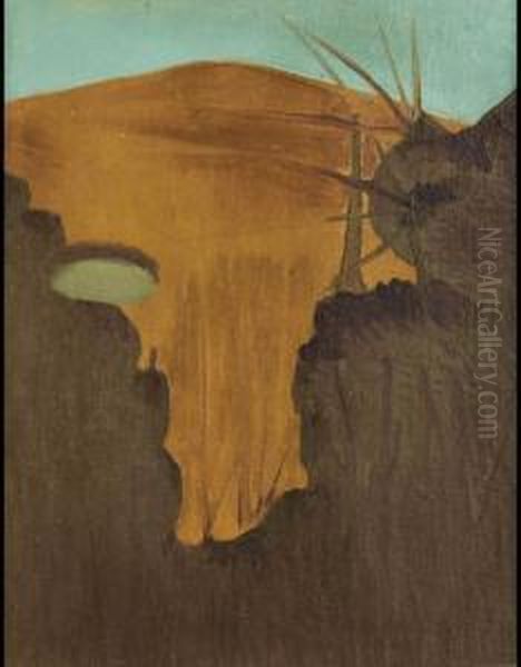 Paesaggio In Controluce Oil Painting by Cornelio Geranzani