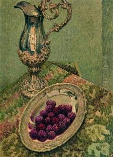 Il Piatto Di Lamponi Oil Painting by Cornelio Geranzani