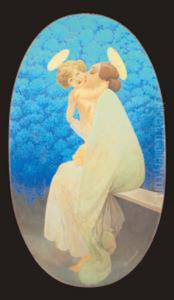 Madonna Dei Glicini Oil Painting by Cornelio Geranzani