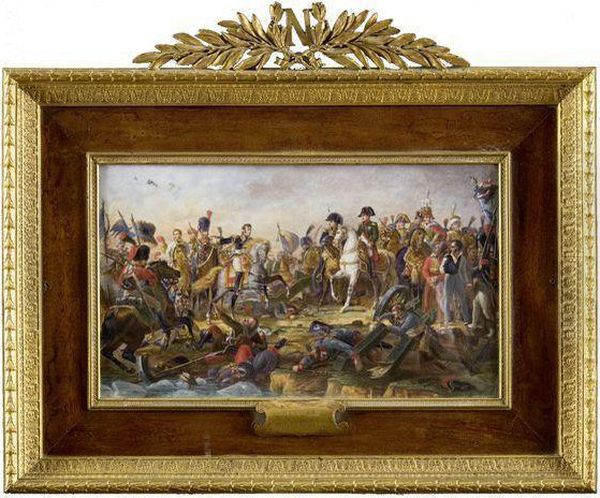 L'empereur Napoleon 1er Et Son Etat-major A La Bataille
D'austerlitz Importante Miniature Sur Bakelite Oil Painting by Baron Francois Gerard