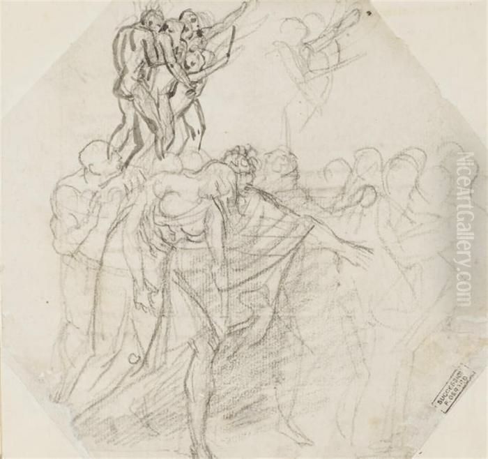 Un Groupe D'hommes Oil Painting by Baron Francois Gerard