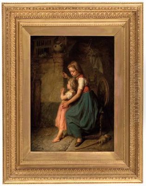 Das Vogelnest Oil Painting by Theodore Gerard