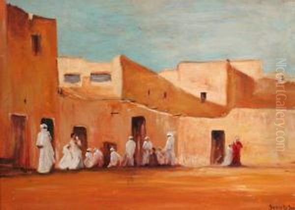 Tuniszi Utca Oil Painting by Imre Gergely