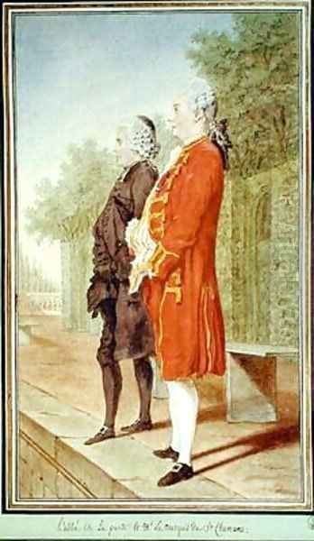 The Abbe de La Porte and the Marquis de Saint-Chamans Oil Painting by Louis Carrogis Carmontelle