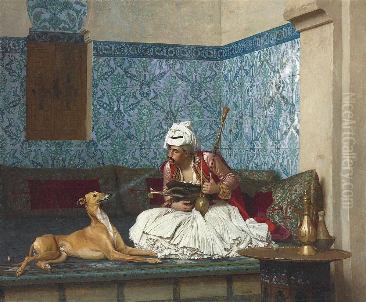 Une Plaisanterie Oil Painting by Jean-Leon Gerome