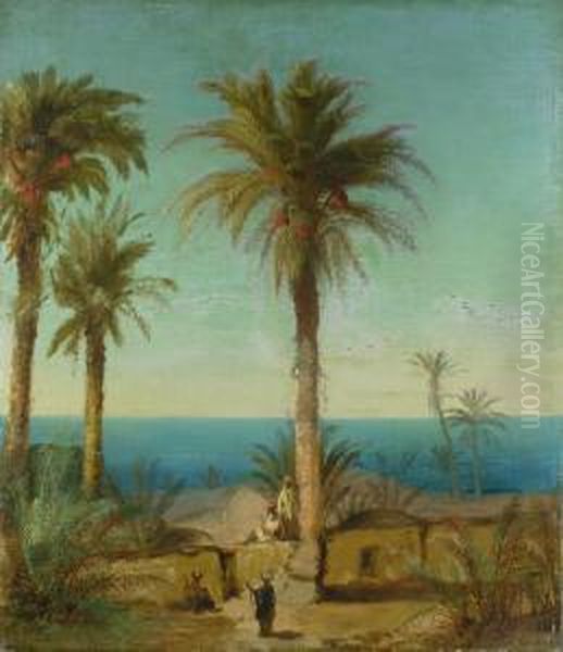 Orientalische Kuste Mit Palmen Oil Painting by Geyer, Alexius
