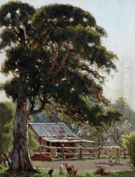 The Old Farm Cottage Oil Painting by Robert Edgar Taylor Ghee