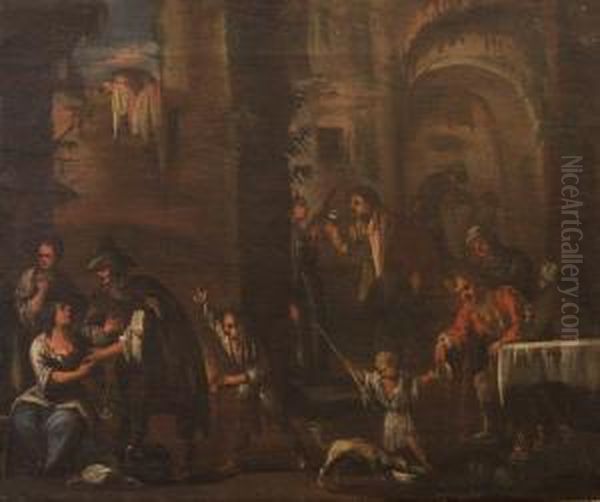 Scena Di Genere Oil Painting by Matteo Dei Pitocchi Ghidoni