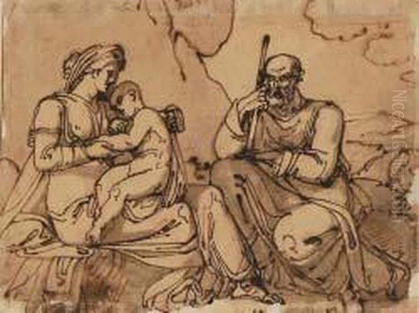 Riposo Durante La Fuga In Egitto Oil Painting by Felice Gianni