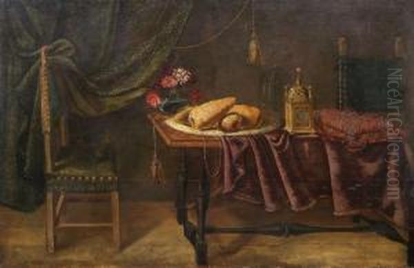 Groses Stillleben Oil Painting by Antonio Gianlisi The Younger