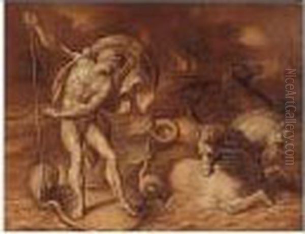 Lady At Rest Within A Neoclassical Interior Oil Painting by Raffaele Giannetti