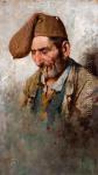 Pescatore Con Pipa Oil Painting by Giuseppe Giardiello