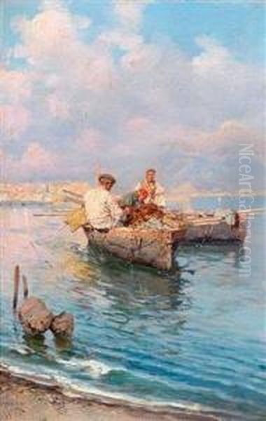 Neapolitanische Fischer Oil Painting by Giuseppe Giardiello