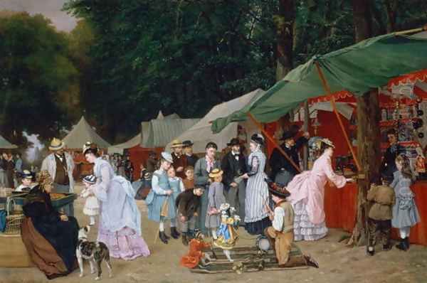 At The Fair,1877 Oil Painting by Camille-Leopold Cabaillot-Lasalle
