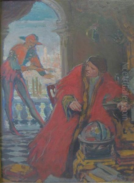 Interrupted Studies Oil Painting by George Gibbs