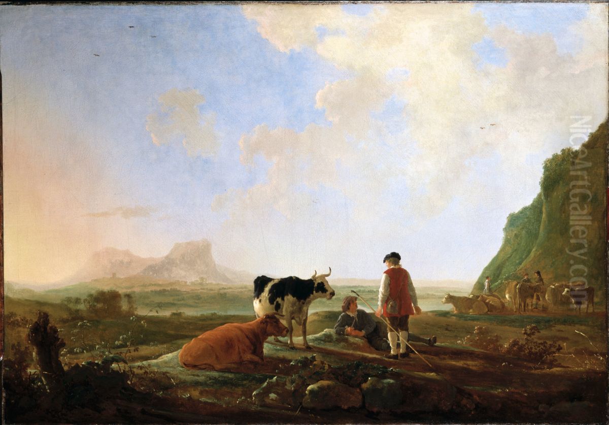 Herdsmen with Cows Oil Painting by Aelbert Cuyp