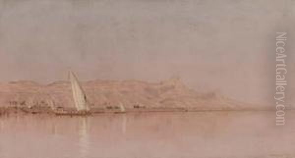 On The Nile, Gebel Shekh Hereedee Oil Painting by Sanford Robinson Gifford