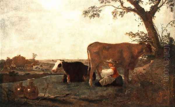 The Dairy Maid 1650s Oil Painting by Aelbert Cuyp