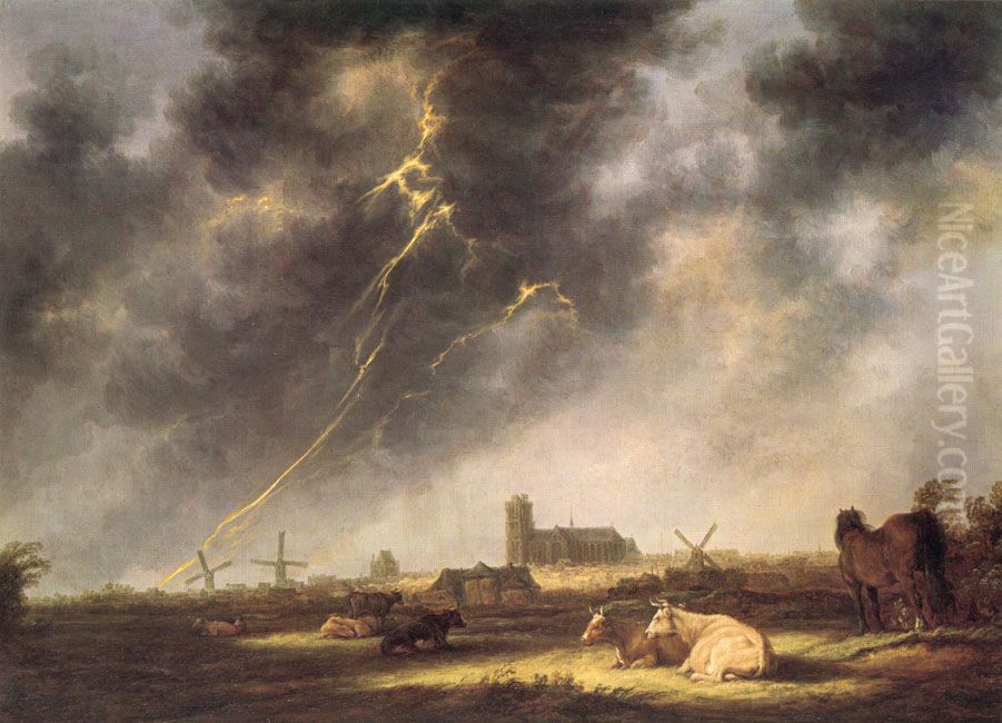 Thunderstorm over Dordrecht Oil Painting by Aelbert Cuyp