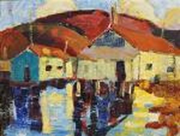 Wharf Buildings Oil Painting by Selden Connor Gile