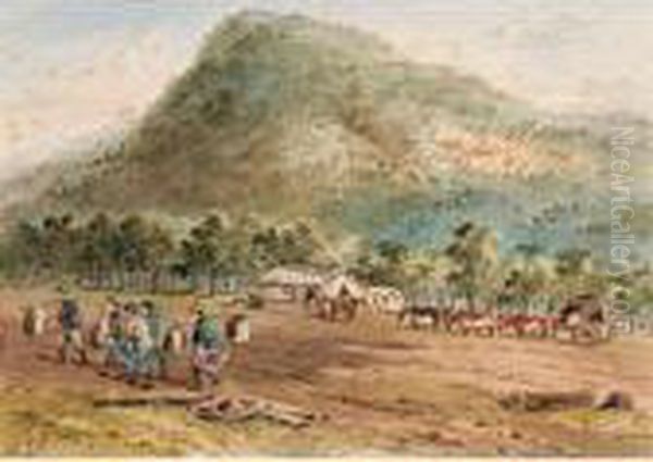 Mount Macedon From The Old Road To Castlemaine Oil Painting by Samuel Thomas Gill