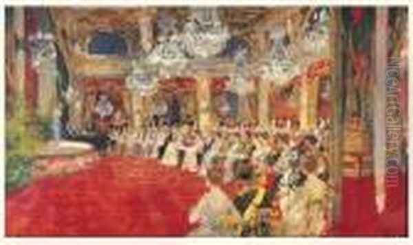 Paris, Soiree De Gala Lors De La
 Visite Du Roi George V D'angleterre Au President Raymond Poincare Oil Painting by Eugne-Louis Gillot