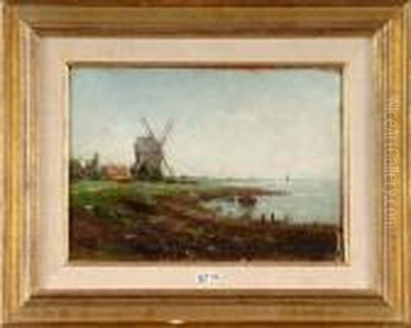 Bord De Mer Anime En Hollande Oil Painting by Victor Olivier Gilsoul