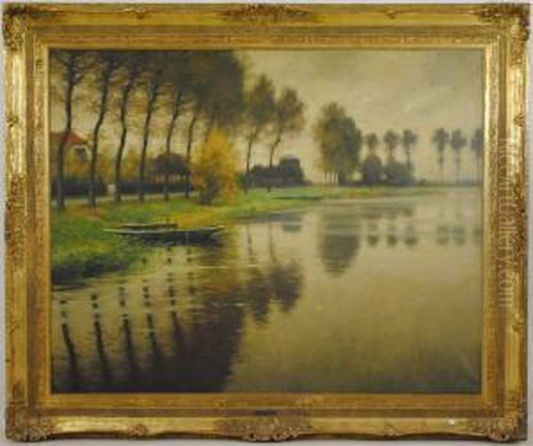 Paysage De Flandres Oil Painting by Victor Olivier Gilsoul