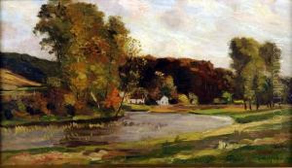 Paysage Automnal Avec Riviere Oil Painting by Victor Olivier Gilsoul