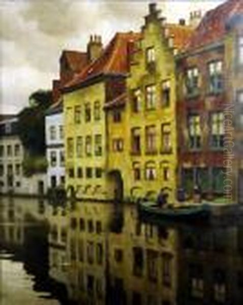 Vue De Bruges Oil Painting by Victor Olivier Gilsoul