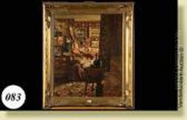 Interieur Oil Painting by Victor Olivier Gilsoul