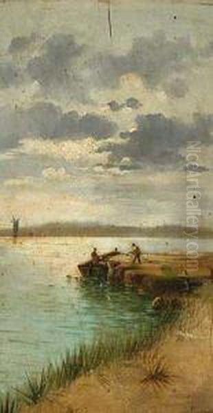 En El Guadalquivir Oil Painting by Adolfo Giraldez Y Penalver