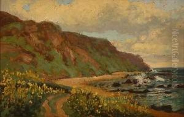 California Coastal Artist Studio
 Ink Stamp Verso: Original Painting By Frank J. Girardin O/b 9.25 X 
14.25 Oil Painting by Frank J. Girardin