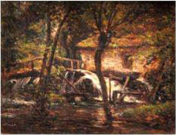 Le Moulin A Eau Oil Painting by Andre Giroux