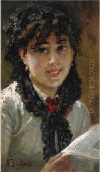 Ragazza Col Cappello Nero Oil Painting by Bartolomeo Giuliano
