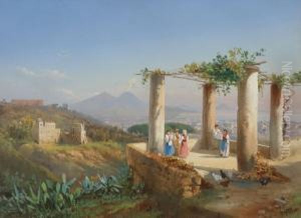 Veduta Di Napoli Oil Painting by Guglielmo Giusti